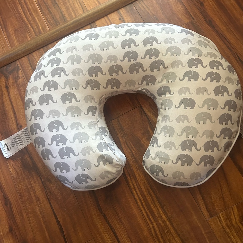 Gray Elephant Print Nursing Pillow